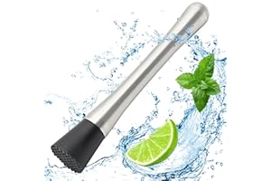 YIBANG Edelstahl Cocktail Muddler - Stößel für Limetten, Eiszerkleinerer, Mojito, Limonaden und Getränke - Multifunktionales Bar Bartending Werkzeug 20cm