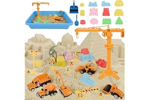 StarryTiger Sabbia Cinetica Bambini, Costruzione Valigetta Costruzione Sabbia Set, Cinetica mit 1000g, Set Sabbiera Magica per Bambini, Sabbiera Giocattolo, per 3 4 5 6 7 8 9 10 Bambino Regalo