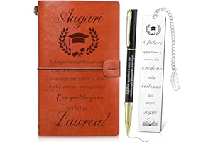 Clabby 3 Pezzi Set Regali di Laurea per Donna Studenti Amici Include Segnalibro con Frasi Motivazionali Quaderno e Penna Segnalibro Metallo per Colleghi Maestra
