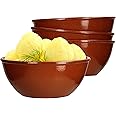 MamboCat Set van 5: Aardewerkkruik 1L 4 Tonbekertjes 175ml Klei-servies robuust bruin geglazuurd Serveer-kan Drink-mokjes mediterrane keuken Wijn-feest Middeleeuwse Markt