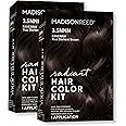 Madison Reed Radiant Hair Color Kit, Darkest Brown for 100% Gray Coverage of Resistant Gray Hair, Ammonia-Free, 3.5NNN Ravenna Brown, Permanent Hair Dye, Pack of 2