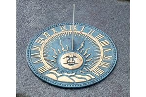 ‎IDYL IDYL Outdoor Zeitmesser aus Bronze Flache Sonnenuhr - hochwertig und auffällig | Nr. 6302 | Maße: 26 x 26 x 9 cm