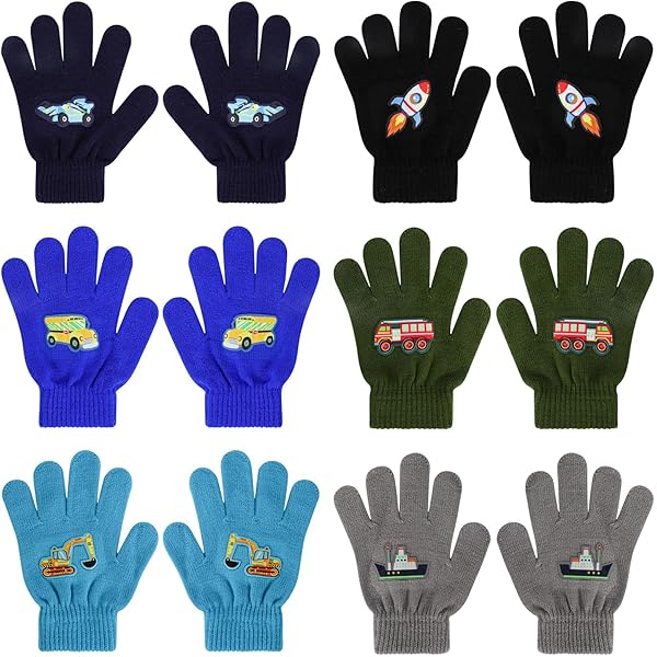 Jupsk Kinderen Jongens Magische Handschoenen Dinosaurussen Winter Gebreide Warme Volledige Vinger Rekbare Handschoenen voor Kinderen 4-9 Jaar 6 Paar Jupsk Kinderen Jongens Magische Handschoenen Dinosaurussen Winter Gebreide Warme Volledige Vinger Rekbare Handschoenen voor Kinderen 4-9 Jaar 6 Paar