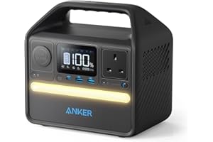Anker 521 Portable Power Station Upgraded with LiFePO4 Battery, 256Wh 5-Port PowerHouse, 300W (Peak 600W) Solar Generator (Solar Panel Optional), 2 AC Outlets, 60W USB-C PD Output, Outdoor Generator