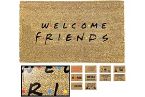 LUCA HOME - Felpudo Entrada casa Original y Divertido de Coco Natural - Felpudo Friends 33x60 - Ideal para Puertas de Exteriores Cubiertas, pasillos y entradas de hogares