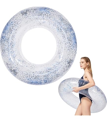 Flotador De Piscina Redondo Con Lentejuelas Hillylolly – 90-120 Cm De Diámetro, PVC Resistente, Capacidad 100 Kg, Para Adultos Y Niños, Ideal Para Verano Y Playa