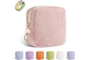 PLAYEXEN Porta Assorbenti da Borsa Sacchetti di Tela per Porta-assorbenti Igienici per Mestruale con Cerniera Piccolo Pochette Porta Trucchi da Viaggio Borsa Assorbenti Tampons Per Donna Ragazza Regalo(Rosa)