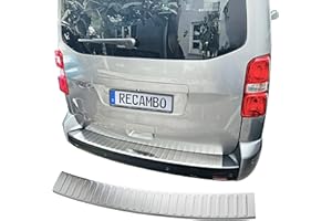 RECAMBO | Protector de Parachoques Trasero | Compatible con Citroen Spacetourer | a Partir de 2016 | Acero Inoxidable Mate | Protección Borde de Carga