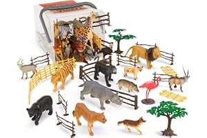 Terra by Battat Terra 60 delar djurfigurer samling djungeldjur, safari-leksaksset – tiger, låg, giraff, zebra, elefant och me