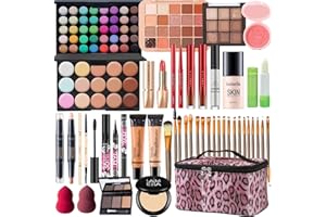 OBMYLLAX All in One Makeup Kit for Women Full Kit - 44PCS Professional Makeup Set with Foundation, Eyeshadow, Lipstick, Eyeliner - Complete Cosmetic Gift Set for Beginners and Professionals