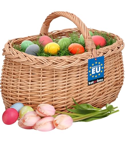RXMORI Rotan Winkelmand, Marktmand, Geweven Stromand Rotan Geweven Mand met Handvatten, Rotan Draagtas, Wilgengeweven Picknickmand Picknickmand Handgemaakte Rieten Tas(#2