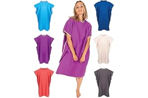 Gräfenstayn Ponczo kąpielowe premium z guzikami – Öekotex 100 – pomoc w przebieraniu się dla kobiet i mężczyzn – ponczo surfingowe na plażę – ponczo dla dorosłych – pomoc w przebieraniu – peleryna