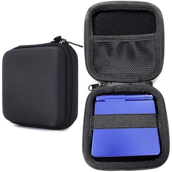 GBASP Draagtas Grote Harde Opbergtas Zwarte Kleur, voor Gameboy Advance GBA SP Handheld Console met Crystal Shell, Draagbare Impact Weerstand EVA Beschermende Reizen Draagtas Accessoires