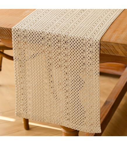 Chemin De Table Macramé Boho 30x180 Cm – Beige Et Vert Sauge, Décoration Rustique Pour Mariage, Fêtes