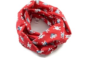 bettina bruder - Kinder-Loop Schlauchschal Pirat Totenkopf rot bunt - 100% Baumwolle