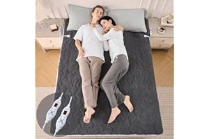 Bearhug Heizdecke 2 Pers. 135x190cm Sherpa Grau 200g/m² Ultraweich 45cm Tiefe 2 Zonen, 10 Stufen + Timer 12h CE Sicherheit Waschmaschinenfest