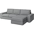 IKEA KIVIK 3-seat Sofa with Chaise Longue, Tibbleby Beige/Grey
