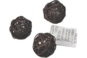 OUGUAL 6 Stück Natur Wicker Rattan Kugeln Tischschmuck Hochzeit Party zum Aufhängen Wobble Ball Weihnachten Deko 8cm Dunkelbraun