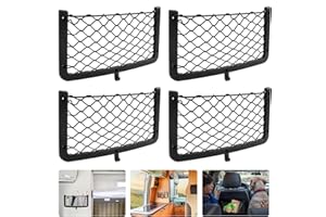 UKOFEW 4 Pezzi Rete Portaoggetti Tasca Oganizer, Rete Portaoggetti Auto, Universale Storage Mesh Net Organizers, Rete Bagagliaio Auto Tasca Organizer, con Viti, per Auto, Camper, SUV, Truck (36 x 18 CM)