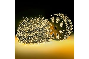 ELKTRY 1000 LED Lichterkette Außen 25M 8 Modi Weihnachtsbeleuchtung Außen innen Strom mit Stecker, Warmweiß Wasserdicht Cluster Lichterkette für Weihnachtsbaum Garten Party Geburtstag Hochzeit