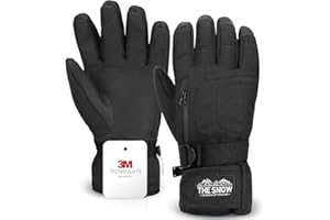 NAVRUF Guanti da Sci, Guanti da Snowboard Impermeabili Touchscreen 3M Thinsulate, Guanti Caldi da Ciclismo Invernali per Uomo Donna, Guanti Antiscivolo per Sci, Snowboard, Ciclismo, Arrampicata