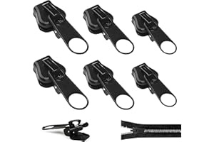 Glvomazty 6 Piezas Reparador de Cremallera Universal Extraíble, Cremallera Reparación Zipper Repair Kit Cursor Cremallera para Chaqueta, Maletas, Mochilas