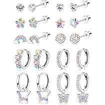 8 Paar Ohrstecker Aus Chirurgenstahl - Hypoallergen Für Mädchen & Frauen
