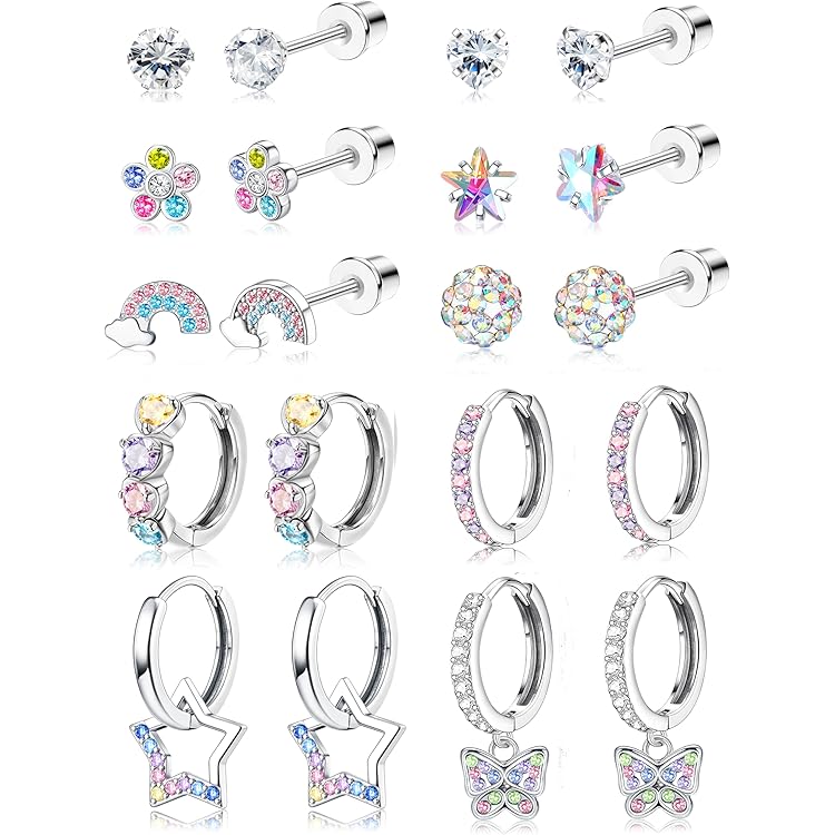 Hypoallergene Hämatit 5mm Edelstein Ohrstecker (Nickelfrei Niobium, Titan / Chirurgenstahl Ohrstecker Für Empfindliche Ohren