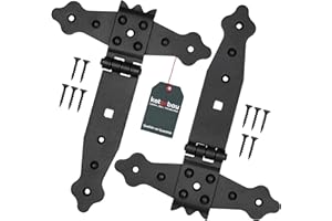 KOTARBAU® - Set di 2 ganci a croce da 150 mm, per porte, con cerniera a T, rivestiti in polvere