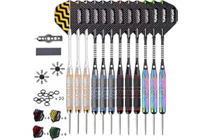 darts metal tip - 12 pieces 24g professional steel darts darts darts professional darts steel darts set 12 aluminum shank with 24 flights 20 loose rubber rings