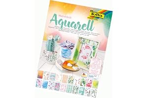 folia 48749 – Motivblock akvarell, 20 ark, ca 24 x 34 cm, 270 g/kvm, sorterade i 20 olika motiv – för pyssel och kreativ desi