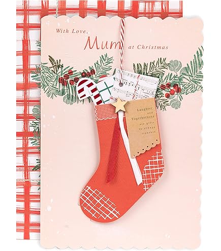 Hallmark Christmas Card For Mum Contemporary Cocktail Design With Tassel Attachment