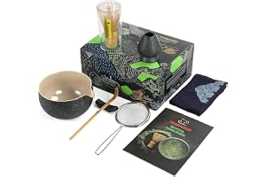 Matcha-Set 8-teilig Mit Schale & Bambus-Schneebesen – Komplett-Set Für Matcha-Zubereitung Zu Hause