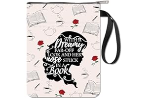CRASPIRE Buchhüllen Rose Girl Buchschoner Kaffeebuchhüllen für Taschenbücher, waschbarer Stoff, Bucheinband mit Reißverschluss und extra Ärmeltasche für Buchliebhaber, Klassenkameraden, Freunde,