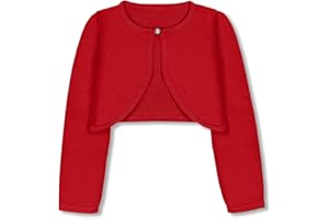 BesserBay Mädchen Strickjacken Bolero Lange Ärmel Cardigan Basic Kurz Bolerojäckche 110-150