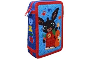 CARTOON Astuccio Scuola, Bing, Flop, 3 Zip, multiscomparto, Completo 44 Pezzi, Colori Giotto, 20 x 13 x 6 cm, Multicolore - 1004E1413