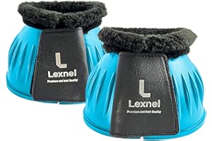 LEXNEL Rubber Bell Boots, Durable Bell Boots for Horse – Superior Hoof Protection and Comfort (Teal, L)