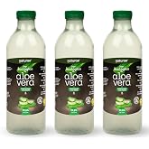 NATURAE Aloe Vera Juice with Pulp &ndash; No Added Sugars &ndash; Vegan &ndash; Organic &ndash; Pack of 3 Bottles of 1L &ndash; Made in Spain
