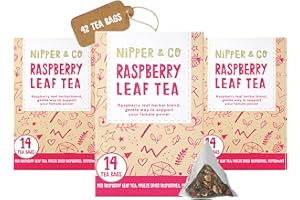 NIPPER&CO Nipper & Co, Red Raspberry Leaf Tea Pregnancy, Preconception, 3 Pack (42 Reusable Bags = 126 Cups) Natural & Biodegradable, Baby Shower Pamper Kit, New Mum To Be Gift Hamper, Baby Shower Gifts