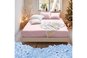 MOHAP Cooling King Size Fitted Sheet Pink with Extra Deep 16 inch 40 cm Pocket Bed Sheet Only Bedsheet Brushed Microfiber Bottom Sheet for King Bed 150x200 Pink