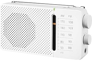 Sangean A500455 SR-36 Blanco Radio FM/Am Altavoz Integrado Antena TELESCÓPICA Salida Auriculares