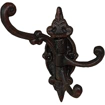 Dseap Garderobe Aus Holz – 5 Haken, Rustikal, Kiefernholz, Schwarz, 44 Cm
