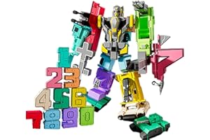 QSLKI Number Transforming Robots, Transforming Toy for Birthday Gift, Children's Intellectual Toy, Gifts, Educational Robots 3-6 Years Children Learning to Play (Type 1 (0-9))