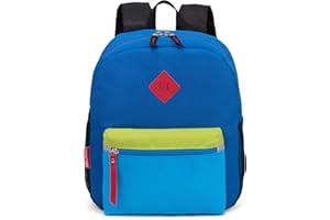 HawLander Little Kids Backpack, Toddler School Bag for Boys Aged 3 4 5 6 7 Years, with Chest Strap, Blue