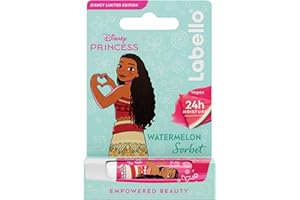 Labello Disney Princess Limited Edition Watermelon Shine 4.8 g, Balsamo labbra colorato con Vaiana di Oceania, Burrocacao bambina 3+ idratante 24h, Burrocacao labbra lip balm con aroma di Anguria