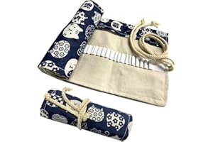 Estuche para lápices de lona, ​​DOITEM 48 72 agujeros, soporte de rollo de lápiz de color, bolsa de almacenamiento para artista, escuela, oficina