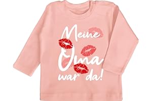 Shirtracer - Baby Langarmshirt - Strampler Mädchen & Junge - Meine Oma war da - weiß