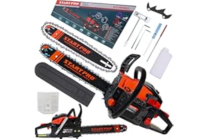 START PRO PROFESSIONAL TOOLS StartPro Benzin Kettensäge SCS-4050E/1, 2 Takt Benzinmotor 1900W Leistung, Schwertlänge 40,7 cm, Hubraum 52cm³, Kettengeschwindigkeit 9500 U/min, Automatische Kettenschmierung