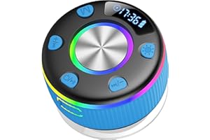 PRSCFUM Cassa Bluetooth Doccia 5.3, IP7 Impermeabile Altoparlante Doccia con Luce RGB Ventosa, 8H di Autonomia con 7 Modalità RGB, HiFi Stereo Speaker Bluetooth per Bagno Piscina Viaggi, Tipo-C, Blu Scuro