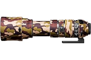 easyCover - Lens Oak - Objektivschutz - Schutz für Ihr Kameraobjektiv - Sigma 150-600mm F5-6.3 DG OS HSM Sport - Braune Camouflage